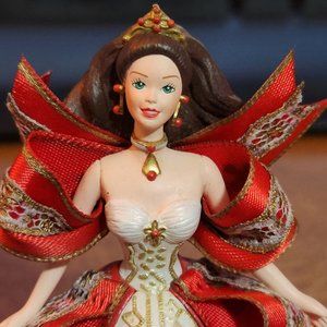 Mint Great Condition !! Vintage Holiday Barbie 1997 Red & White Dress Ornament